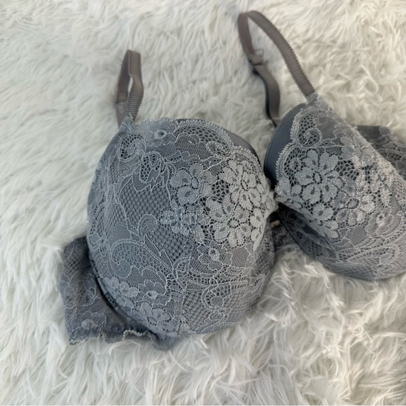 Victoria's Secret Angels Lace Ipex Bra Ice Grey Adjustable Straps Women’s 36D - Picture 2 of 11